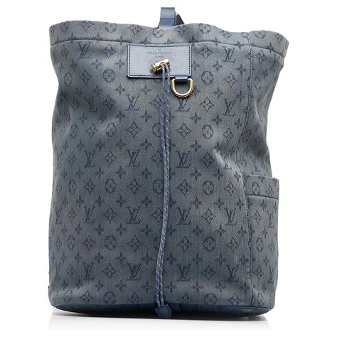 louis vuitton chalk backpack monogram denim blue